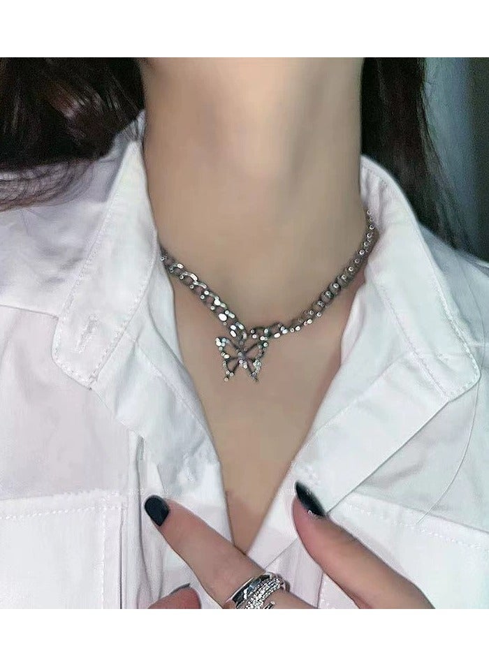 Goolsky قلادة سلسلة كوبانية فراشة هيب هوب الأوروبية والأمريكية - قلادة عصرية للجنسين للنادي، ملابس الشارع - Image 2