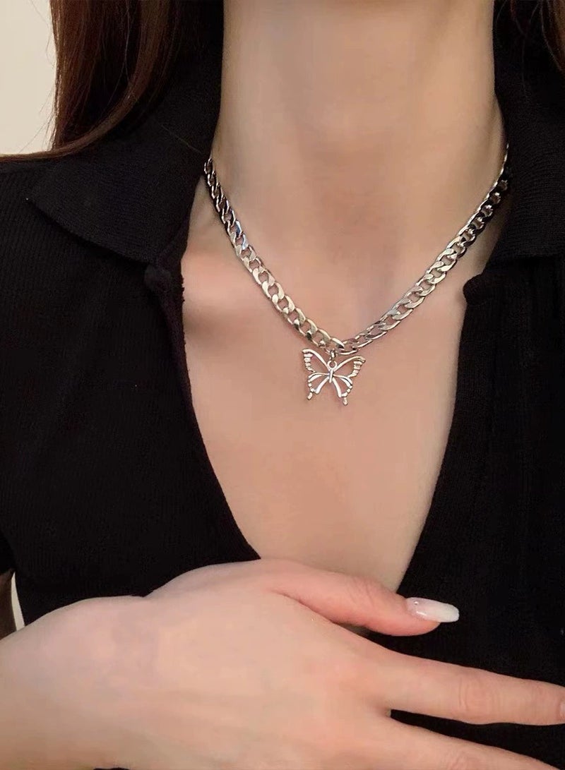 Goolsky قلادة سلسلة كوبانية فراشة هيب هوب الأوروبية والأمريكية - قلادة عصرية للجنسين للنادي، ملابس الشارع - Image 4