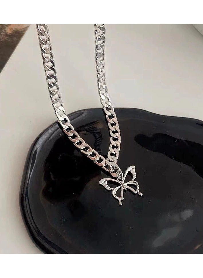 Goolsky قلادة سلسلة كوبانية فراشة هيب هوب الأوروبية والأمريكية - قلادة عصرية للجنسين للنادي، ملابس الشارع - Image 5