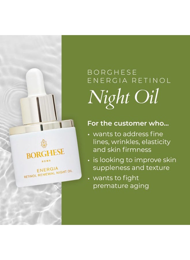 Borghese ENERGIA Retinol Renewal Night Oil - Granactive Retinoid 1% Face Oil for Anti-Aging & Skin Texture with Sea Buckthorn Oil, for All Skin Types  - Image 5