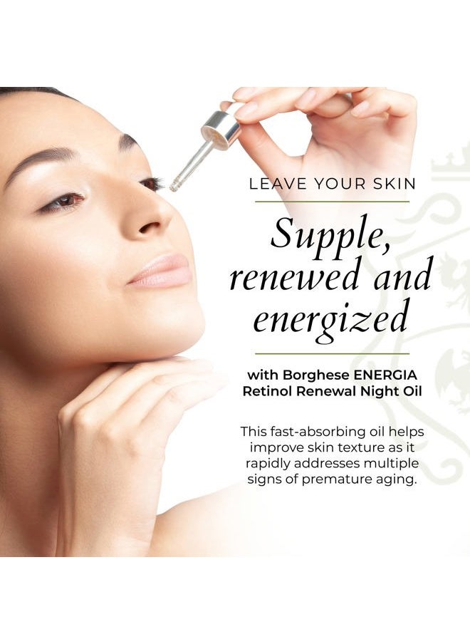 Borghese ENERGIA Retinol Renewal Night Oil - Granactive Retinoid 1% Face Oil for Anti-Aging & Skin Texture with Sea Buckthorn Oil, for All Skin Types  - Image 2