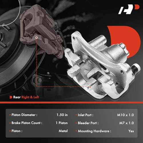 A-Premium Disc Brake Caliper Assembly with Bracket Compatible with Select Toyota Models - Highlander 2001 2002 2003 AWD Only - Rear Driver and Passenger Side, 2-PC Set - Image 2