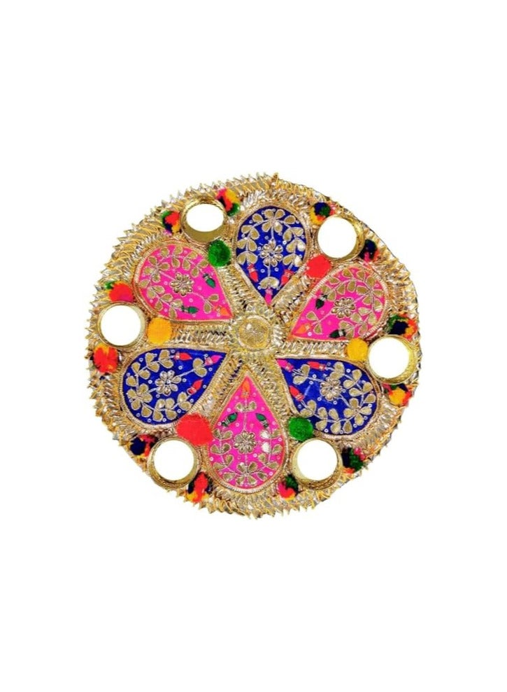 حصيرة رانجولي حامل شمع من خشب الآس للديوالي.