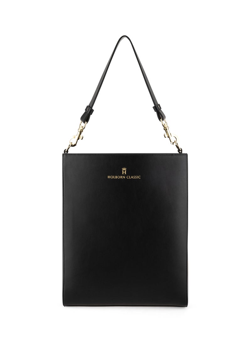 HOLBORN CLASSIC Vertical Tote - Black - Women's Vegan Leather Tote - Image 1