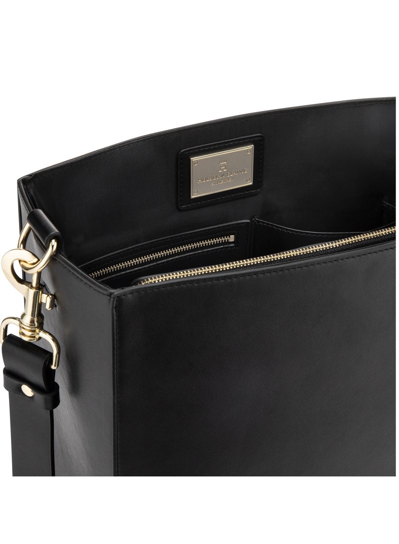 HOLBORN CLASSIC Vertical Tote - Black - Women's Vegan Leather Tote - Image 4