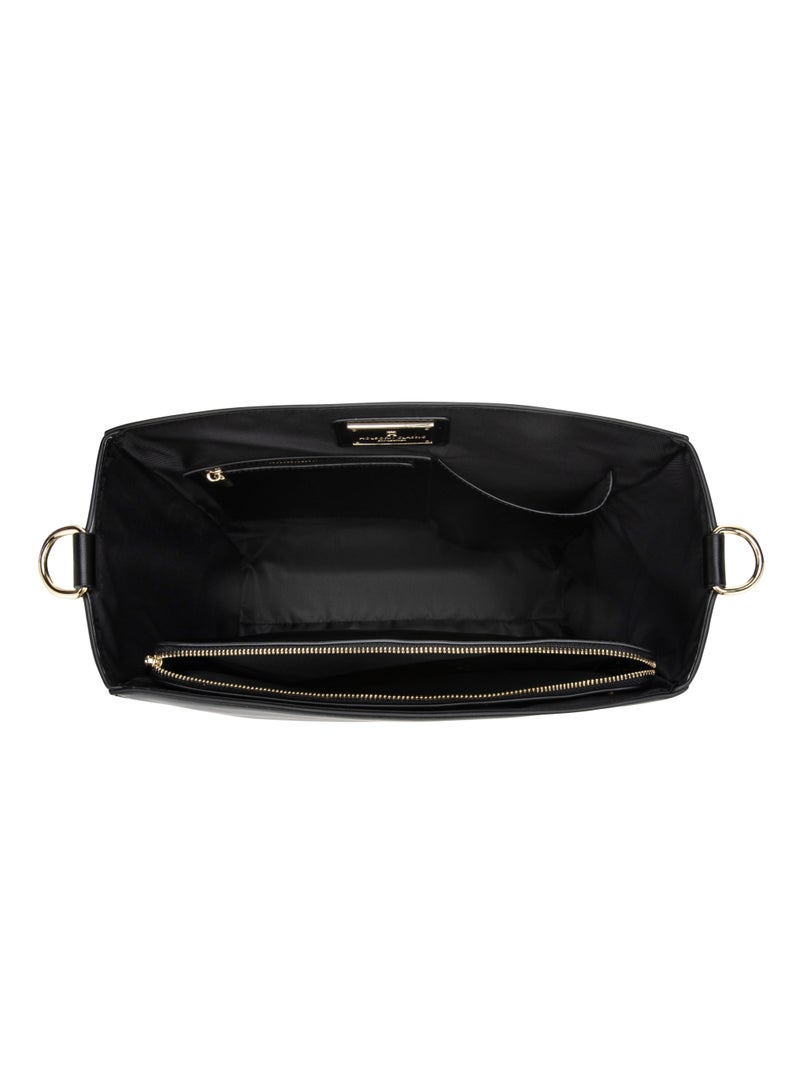 HOLBORN CLASSIC Vertical Tote - Black - Women's Vegan Leather Tote - Image 5