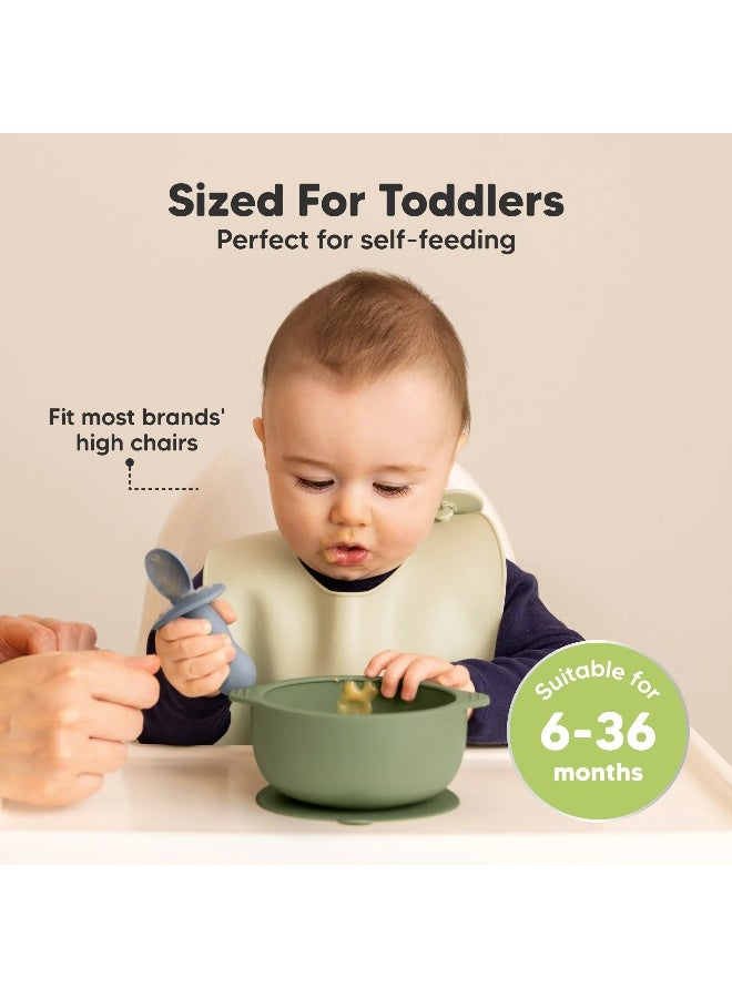 KeaBabies Prep Silicone Suction Bowls, Baby Feeding Set, BPA-Free, Pastel Sky - Image 4