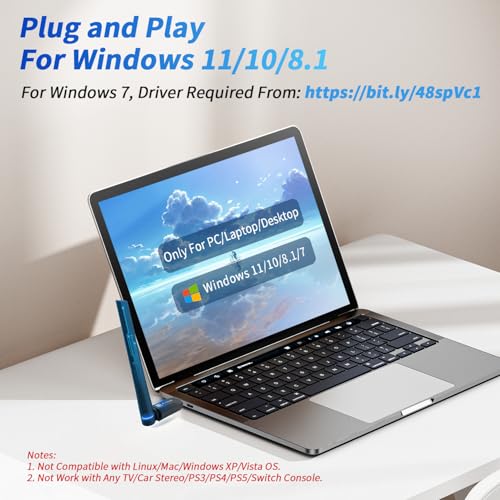 Krisnorey Long Range Bluetooth 6.0 Adapter for PC, Built-in PA for 5dBi High-Gain Wireless USB Dongle for Windows 11/10/8.1 Laptop Desktop, Plug & Pair w/Bluetooth Headphones Speaker Keyboard Mouse - Image 4