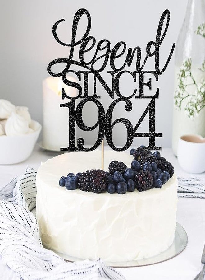 TrifleArte Legend Since 1964 Cake Topper | Black Color Glitter Cake Topper | Glitter Cake Decoration | B'day Celebration/Black Color - Image 4
