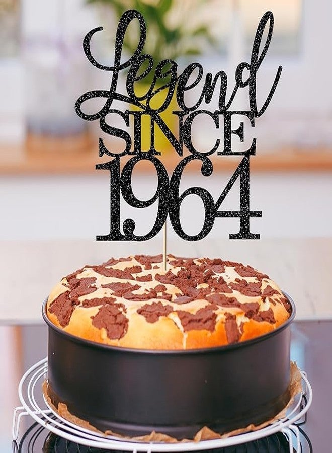 TrifleArte Legend Since 1964 Cake Topper | Black Color Glitter Cake Topper | Glitter Cake Decoration | B'day Celebration/Black Color - Image 5