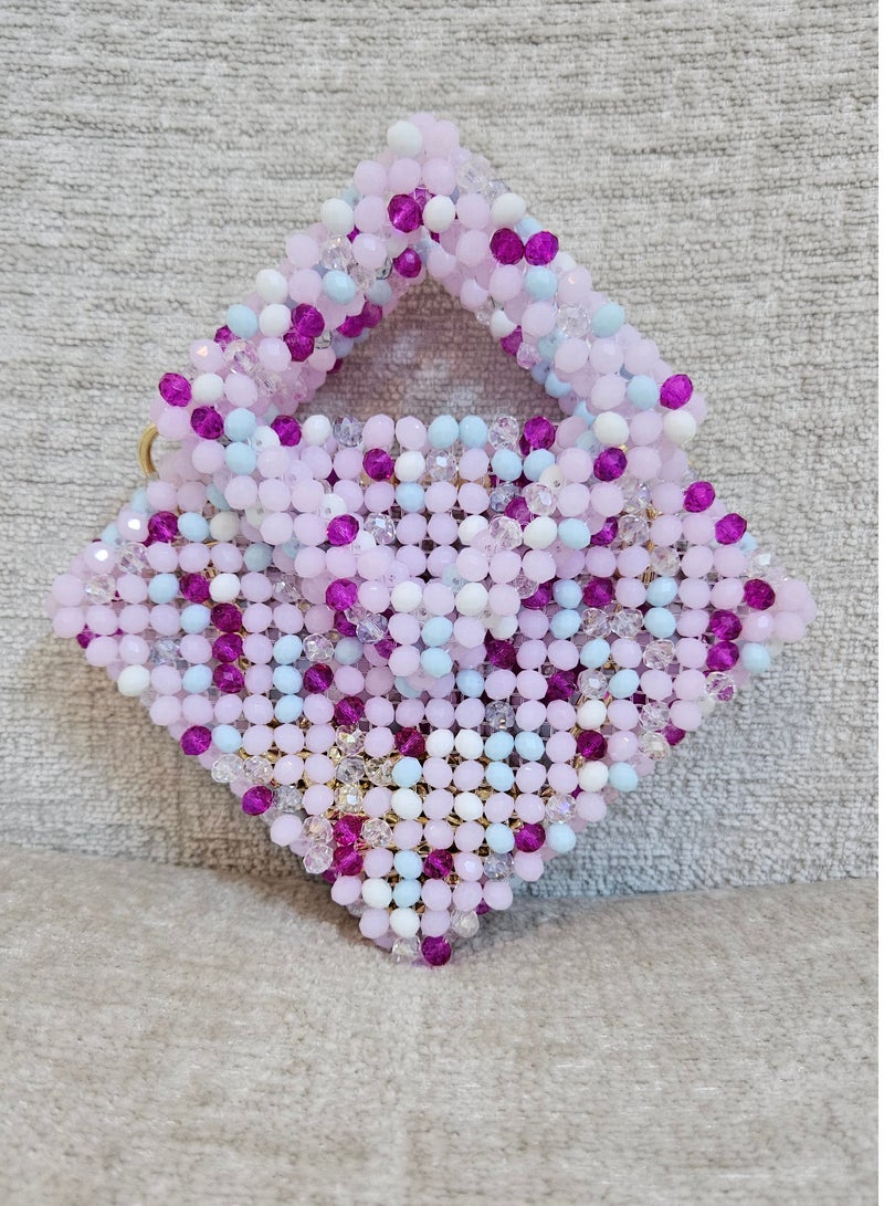 Handmade Crystal beaded hand/crossbody /shoulder bag for women - Image 4