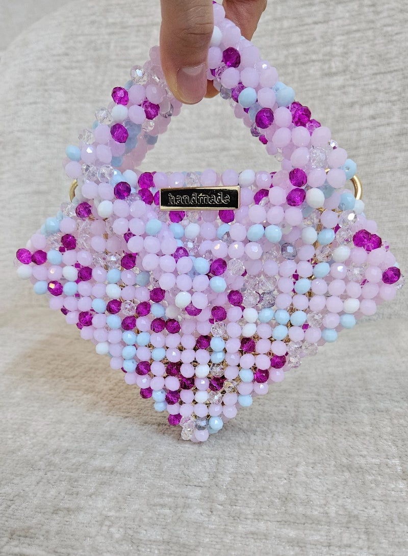 Handmade Crystal beaded hand/crossbody /shoulder bag for women - Image 3