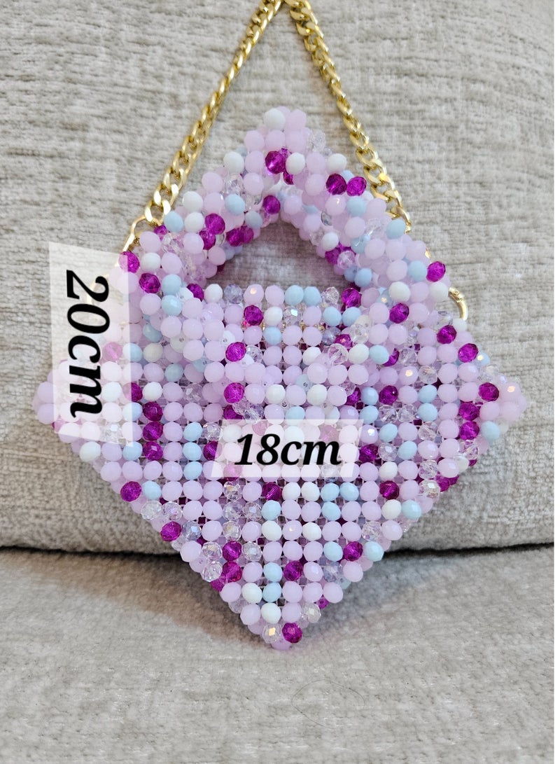 Handmade Crystal beaded hand/crossbody /shoulder bag for women - Image 2