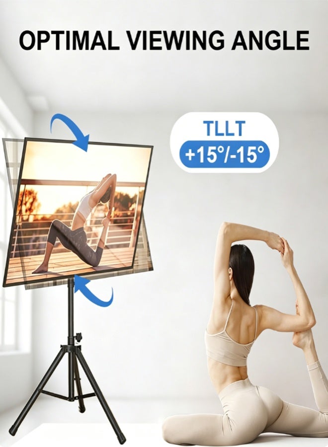 NOAEOU 55" TV Stand Tripod No Drill Foldable Portable Height Adjustable ±15°Tilt VESA 400x400 - Image 5