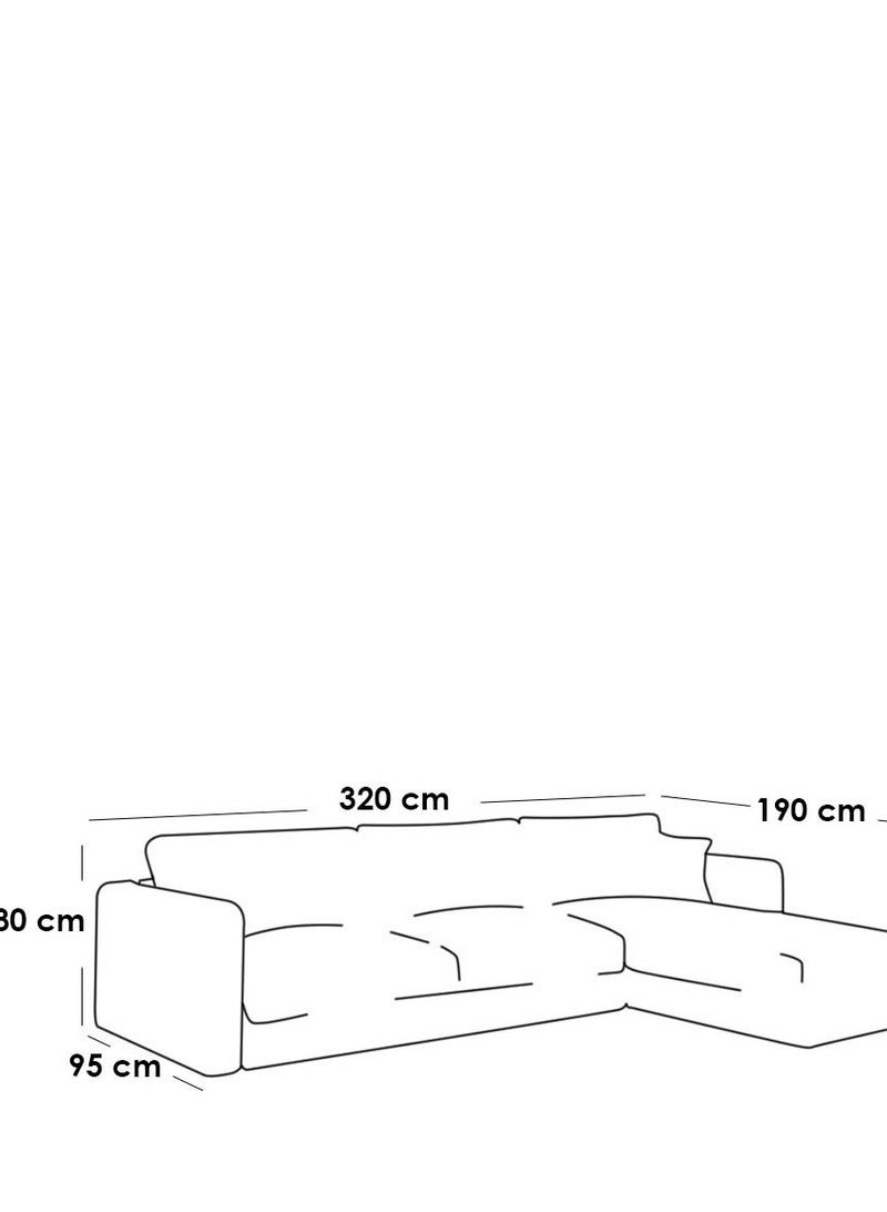 Generic Malaysian wood and linen corner sofa - white  - Image 2