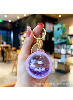 Factory Wholesale Glowing Keychain Night Light Flashy TikTok Popular Three Lily Doll Grabbing Machine Pendant Chain Childrens G Purple Planet coolomi/silver key ring