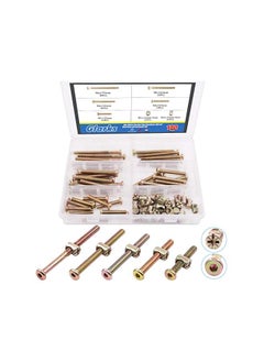 Glarks 100Pcs Zinc Plated M6x35/45/55/65/75mm Hex Socket Head Cap Screws Bolts Furniture Bolts with Barrel Nuts Assortment Kit for Furniture Beds Crib Chairs  - Image 2