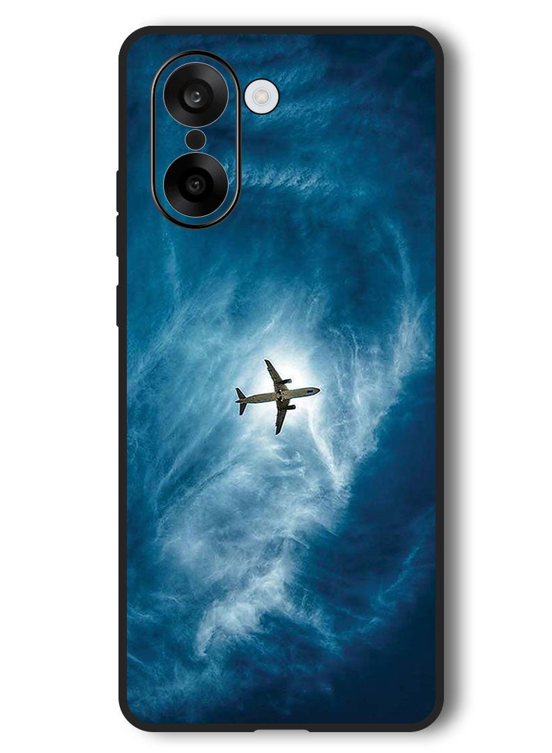 Theodor Case Compatible with OnePlus Nord CE 5 6.77 Inch Protection Shockproof Bumper Cover Plane In The Sky - Image 1