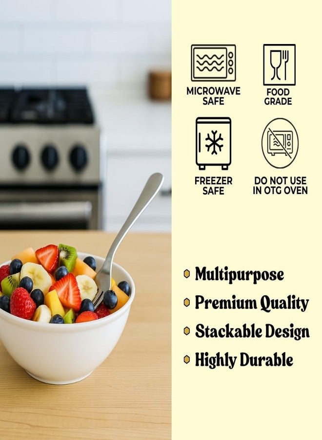 Simply Home Sigma-500 Food Grade Plastic Multipurpose Mixing Bowls,Salad,Soup,Microwave Safe,Unbreakable,Stackable,Lightweight for Kitchen,Serving,Cooking,Storage|Set of 6|Red - Image 4