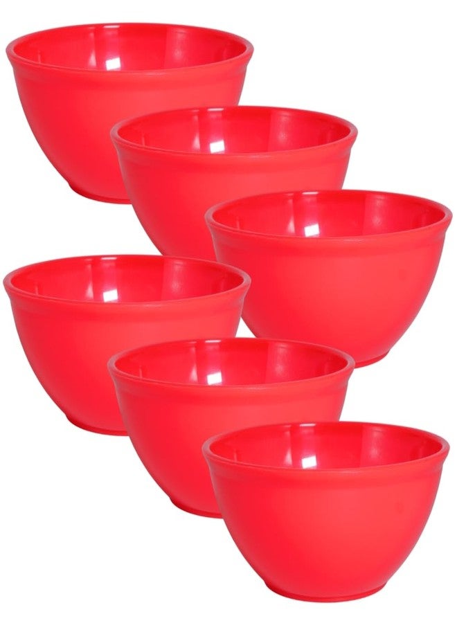 Simply Home Sigma-500 Food Grade Plastic Multipurpose Mixing Bowls,Salad,Soup,Microwave Safe,Unbreakable,Stackable,Lightweight for Kitchen,Serving,Cooking,Storage|Set of 6|Red - Image 1