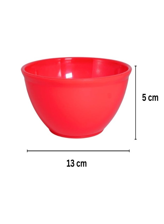 Simply Home Sigma-500 Food Grade Plastic Multipurpose Mixing Bowls,Salad,Soup,Microwave Safe,Unbreakable,Stackable,Lightweight for Kitchen,Serving,Cooking,Storage|Set of 6|Red - Image 2