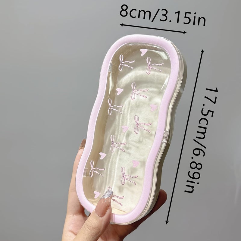 SWIUKPHE Cute Hard Shell Clear Eyeglass Case with Bow Design for Sunglasses and Reading Glasses - Image 4