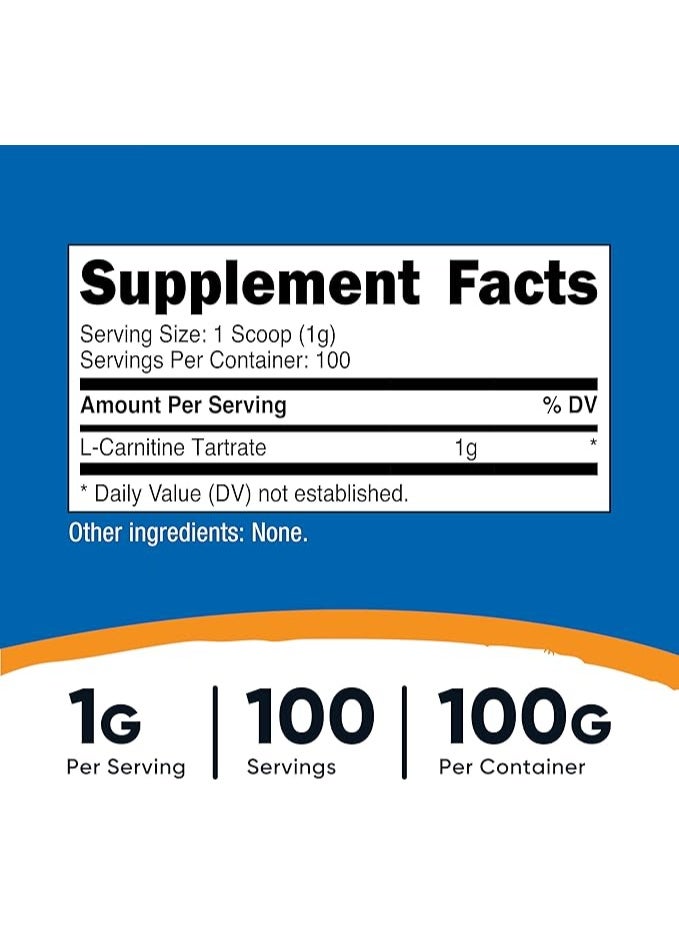 Nutricost, L-Carnitine Tartrate, Unflavored, 3.5 oz (100 g) - Image 4