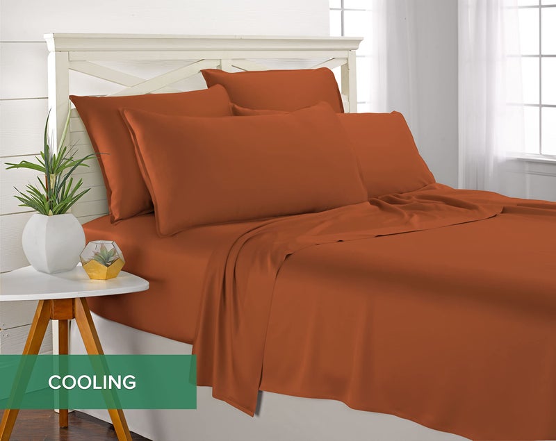Pure Bamboo Full Sheets by Pure Bamboo  Genuine 100% Organic Viscose Derived from Bamboo Bed Sheet Set  Luxuriously Soft & Cooling  Double Stitching  Lifetime Quality Promise (Full  Terracotta)  - Image 5