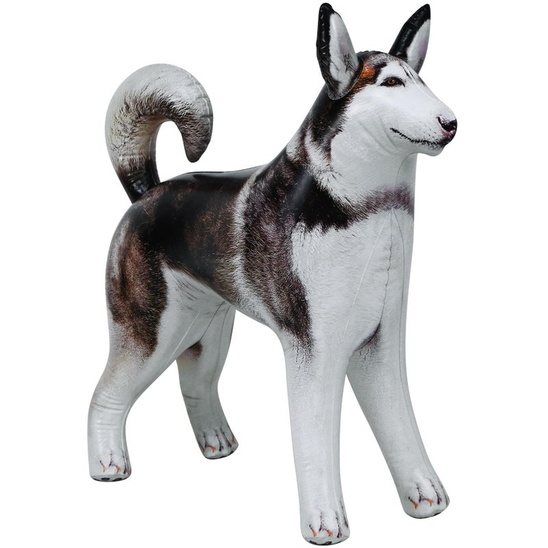 Jet Creations Inflatable Husky Dog Alaskan Pet Animal 32 inch Long for Party Decoration Gift Stuffed Animals Pool Toy an-Husky, Multi - Image 1