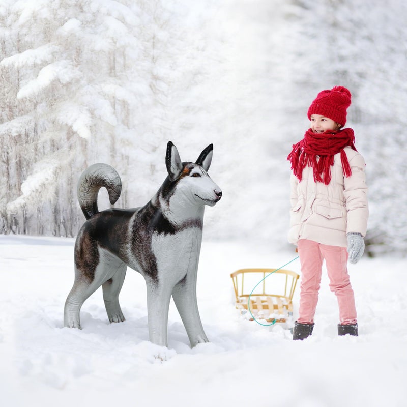 Jet Creations Inflatable Husky Dog Alaskan Pet Animal 32 inch Long for Party Decoration Gift Stuffed Animals Pool Toy an-Husky, Multi - Image 2