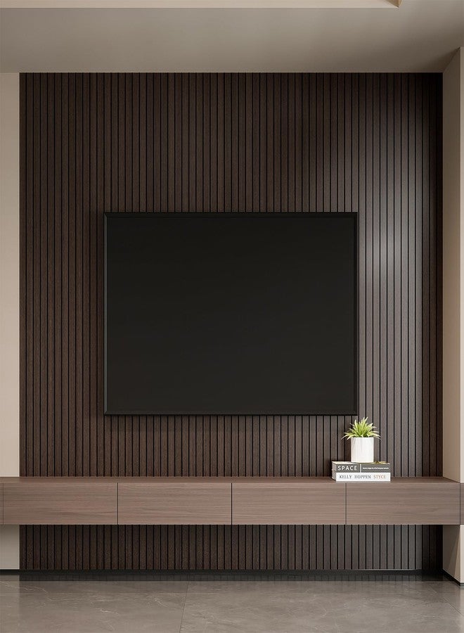 YLL YLL PVC Slat Wall Panel Peel and Stick 236"x 15.7" Faux Smoked Wood Grain Slat Panel Self-Adhesive Wallpaper Soundproof 3D Wall Panels - Image 4