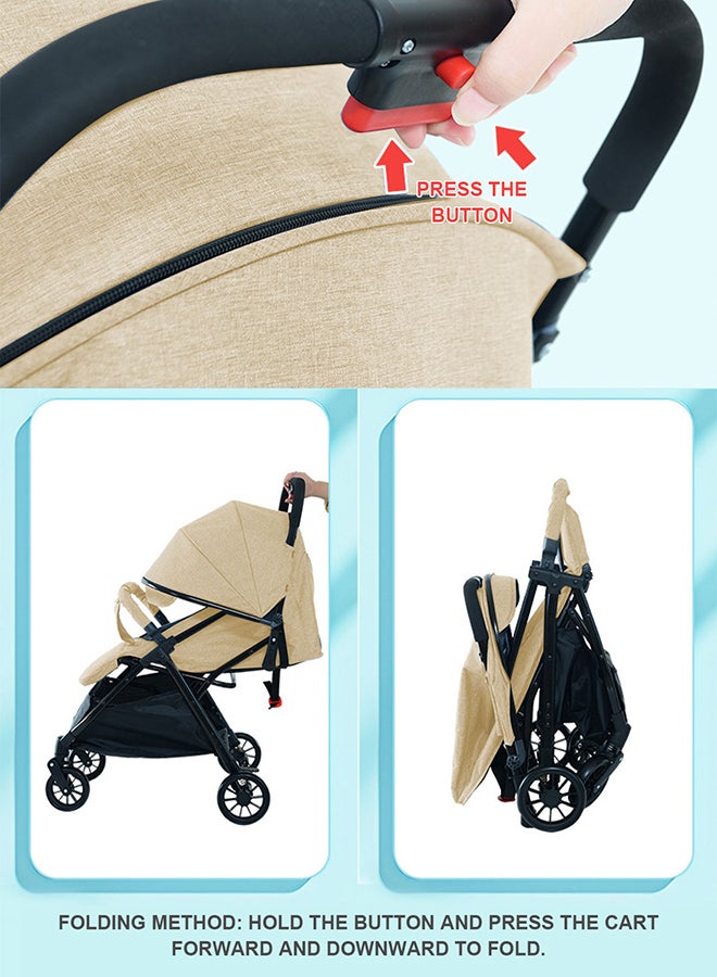 GOOTOY Auto Baby Stroller, Can Sit And Lie, Lightweight Single Stroller, Foldable And Portable Pram WIth Big Storage Basket, Travel Stroller For Newborn - Image 2