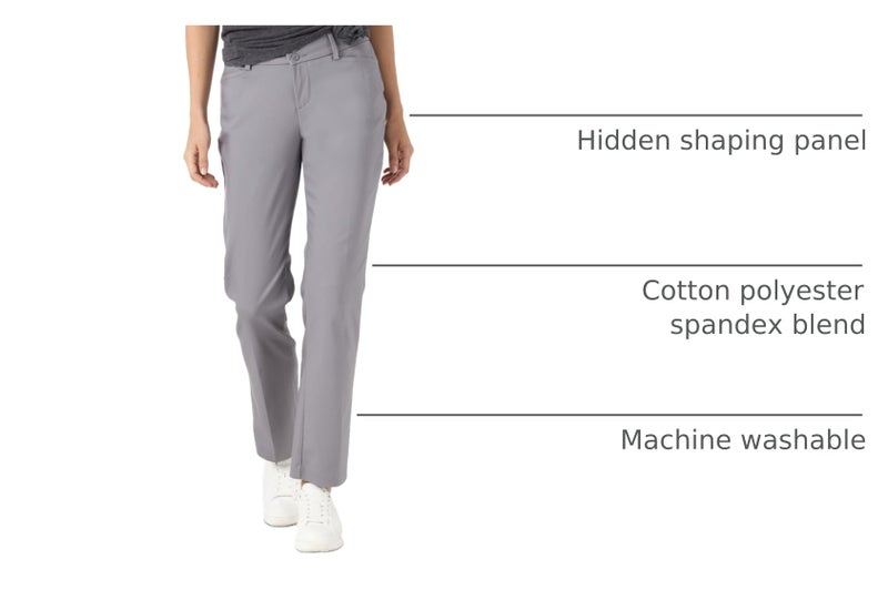 LEE Women's Secretly Shapes Regular Fit Straight Leg Pant, Boulder Gray, 4 Short - Image 4