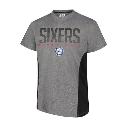Ultra Game NBA Official Men’s Super Soft Supreme T-Shirt - Unisex, Philadelphia 76ers, Heather Charcoal, Medium - Image 1