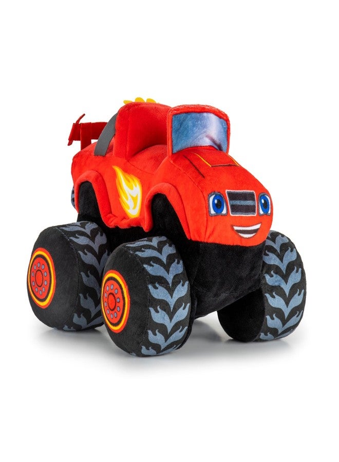 Jay Franco Monster Truck Plush Pillow Buddy - Soft Plushie Stuffed Pillow, Red - Blaze - Image 1