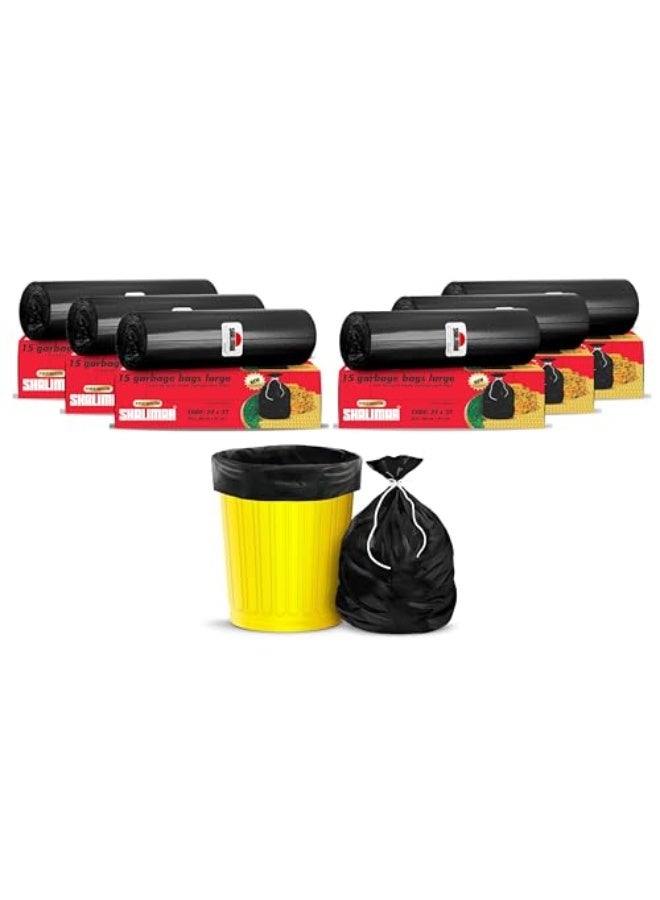 Shalimar 90 Pcs - 35 Gallon Heavy Duty Garbage Bag, Lavender Fragrance – Leak-Proof Dustbin/Trash/Waste Bags – 60 x 81 cm – Fits 25 to 35 Gallon Bins – Black - Image 1