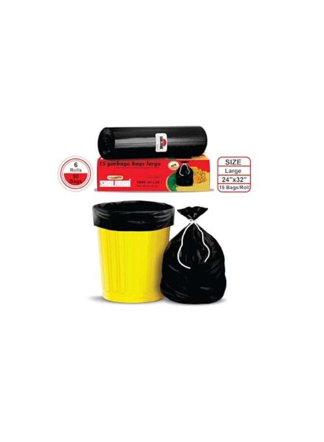 Shalimar 90 Pcs - 35 Gallon Heavy Duty Garbage Bag, Lavender Fragrance – Leak-Proof Dustbin/Trash/Waste Bags – 60 x 81 cm – Fits 25 to 35 Gallon Bins – Black - Image 5