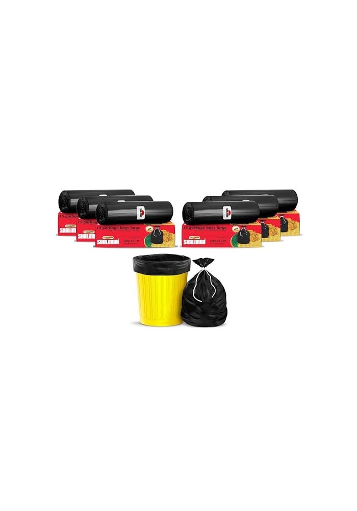 shalimar شاليمار 90 قطعة - أكياس قمامة ثقيلة 35 جالون، برائحة اللافندر - أكياس سلة مهملات/قمامة/نفايات مانعة للتسرب - 60 × 81 سم - تناسب صناديق 25 إلى 35 جالون - سوداء - Image 2