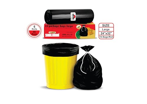 Shalimar Premium OXO Biodegradable Garbage Bag with Tie, 90 Bags, 60x81cm, Black, Heavy Duty Leak Proof Lavender Scented Trash Bags for Home and Office Use - Image 5