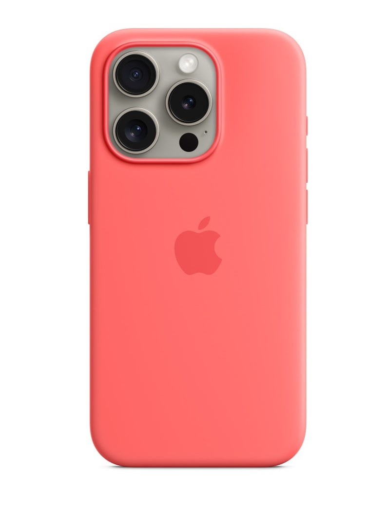 AROAQ Iphone Silicone Magnetic Case, Durable Silicone Case With Magsafe, Comfortable Soft Iphone Protection Case For Iphone 15 Pro Max, 15 Plus, Pro, ( Guava Color ) - Image 1