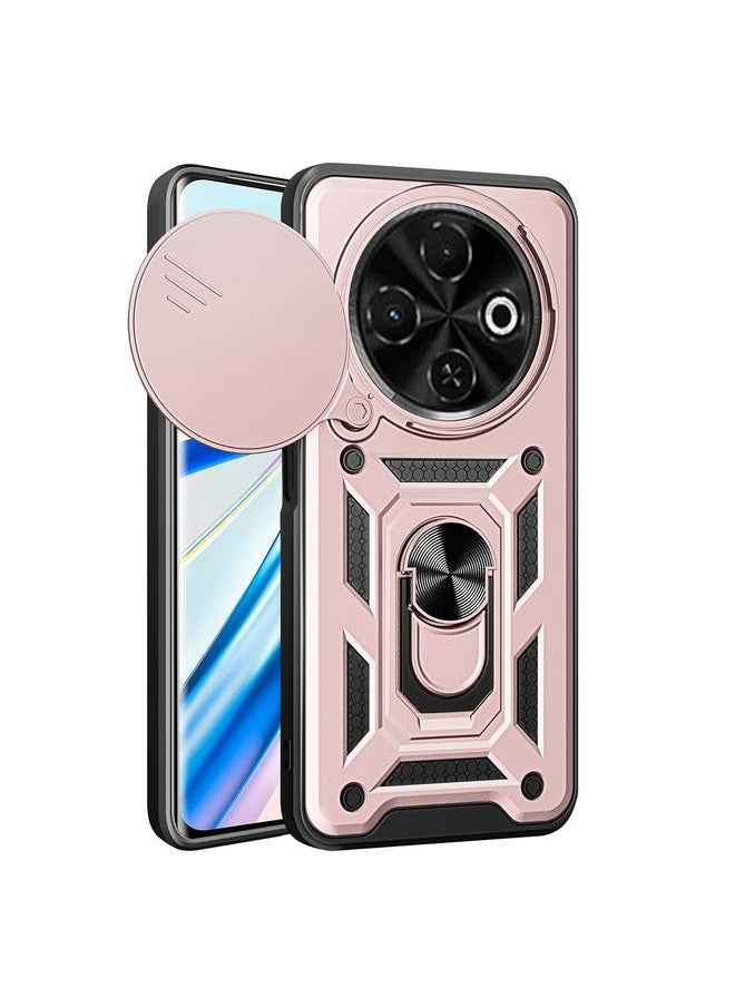 Zaboon For Tecno Spark 30C 4G Sliding Camera Cover Design TPU+PC Phone Case(Rose Gold) 