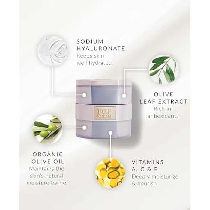 DHC EGF Cream, Hydrating Peptide Moisturizer, Collagen, Skin-Renewing, Firmness and Radiance, Fragrance and Colorant Free, Ideal for All Skin Types, 1.2 oz. Net wt. - Image 4