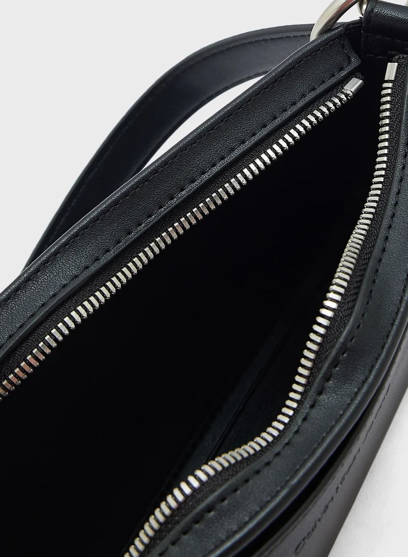 CALVIN KLEIN Sculpted Monogram Detailed Shoulder Bag