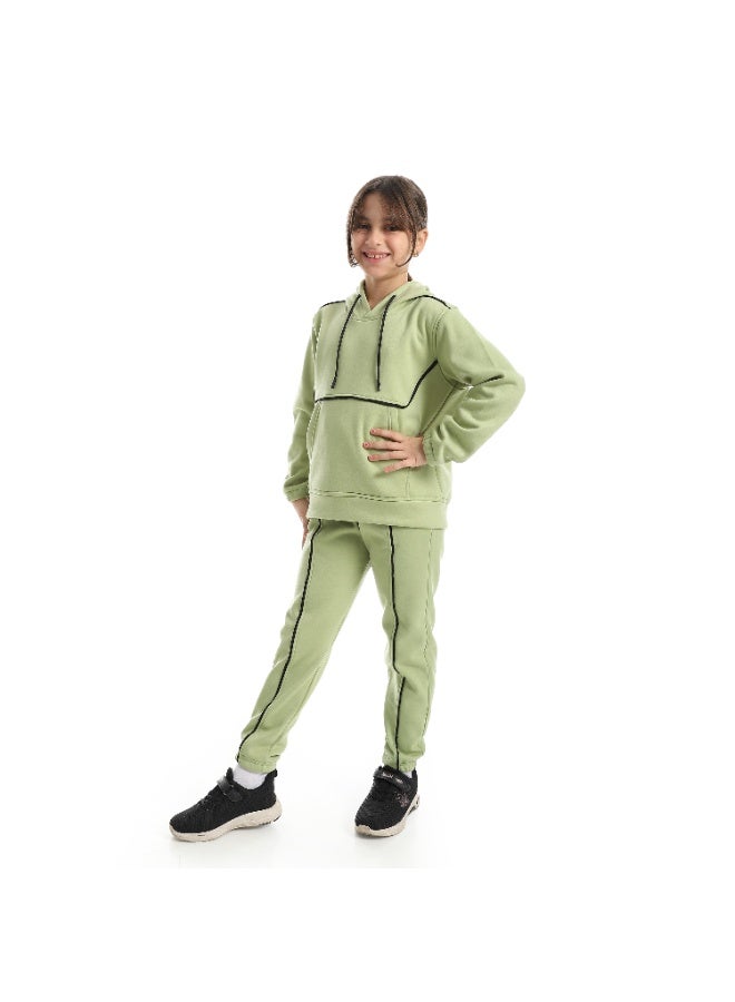 سيزار ترنج بناتي ميلتون شتوي مزود بتصميمات خطية - Image 2