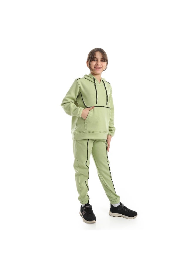 سيزار ترنج بناتي ميلتون شتوي مزود بتصميمات خطية - Image 3