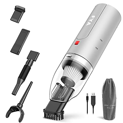 FYA Handheld Vacuum Cleaner Cordless, Wireless Hand Vacuum&Air Blower 2-in-1, Mini Portable Car Vacuum Cleaner with Powerful Suction, USB Rechargeable Vacuum for Home and Car, Silver, HEPA Filter - Image 1
