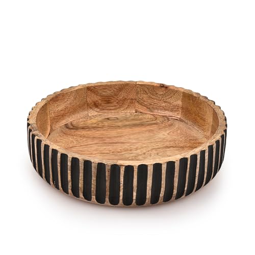 Mahasu Decorative Bowl MANGO WOOD Decorative Bowls for Home Decor - Organic Modern Home Decor Bowl Key Bowl, Candy Bowl, Smudge Bowl (10" X 10" X 2.5'') - Image 1