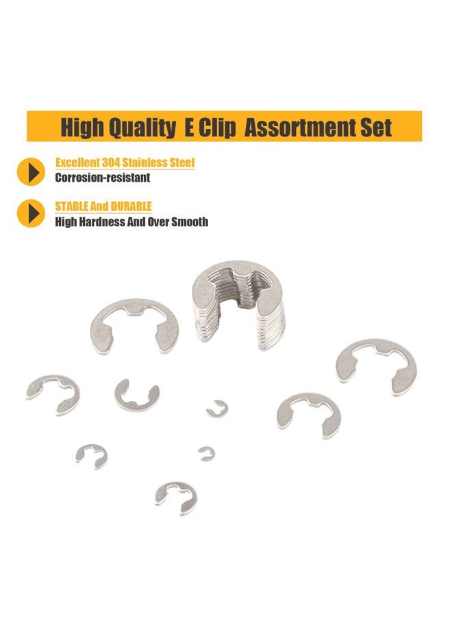 MARSTEK 304 Stainless Steel E Clip Assortment Kit E-Clip External Retaining Ring Assortment Set (M1.5-M10,120 PCS) - Image 3