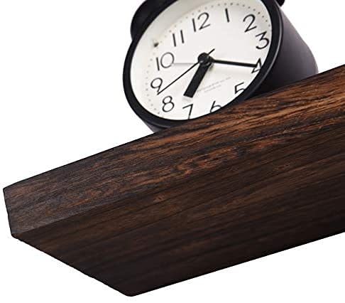 VM decor Rustic Wood Floating Shelves Wall Mounted Farmhouse Wooden Wall Shelf for Bathroom Kitchen Bedroom Living Room Set of 3 Dark Brown - Image 5