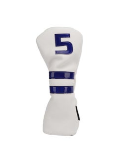 Thoraya Waterproof Golf Head Covers PU Leather Wood Club Headcover No. 5 Golf Head Protector CoverWhite  - Image 1